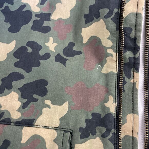 Converse Mens Camo Jacket Military Style Full Front Zip Hooded Size M Pockets - Picture 4 of 12